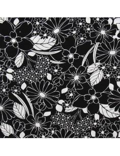 Tecido viscose fantasia - Joelle preto e branco 2
