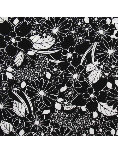 Tecido viscose fantasia - Joelle preto e branco