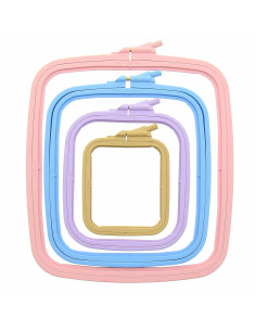 Moldura de bordado plástica retangular colorida