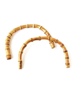 Alças em meia-lua de bambu para bolsa de mão