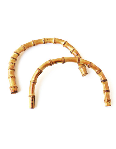 Alças em meia-lua de bambu para bolsa de mão