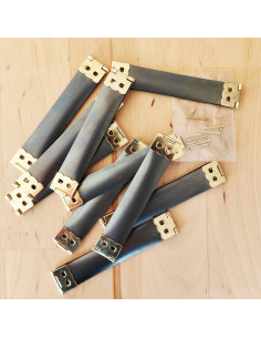 Conjunto de 10 fechos de clique com extremidades douradas - 8,5 cm