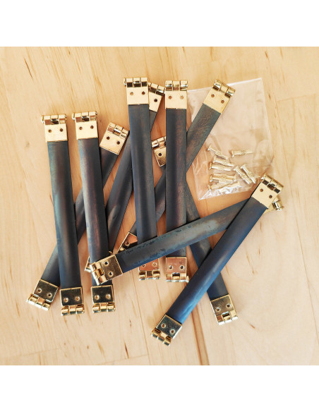Conjunto de 10 fechos de clique com pontas douradas - 10 cm