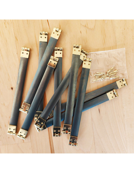 Conjunto de 10 fechos de clique com extremidades douradas - 12 cm
