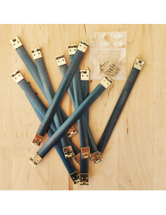 Conjunto de 10 fechos de clique com pontas douradas - 14 cm