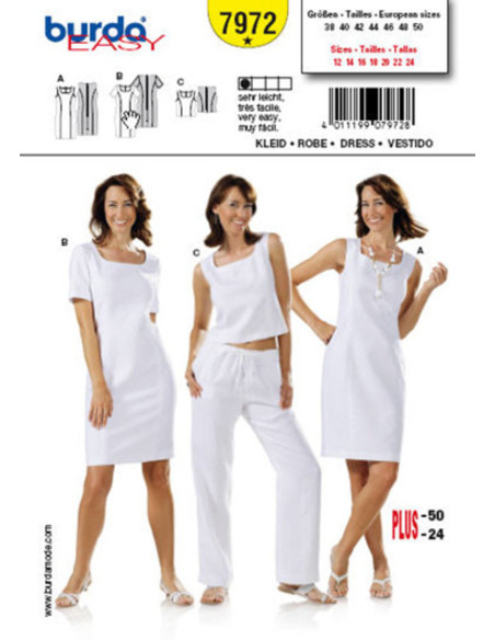 Molde de vestido - Burda 7972