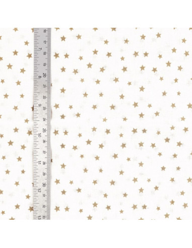 Tecido popeline de algodão fantasia - Estrela seixo