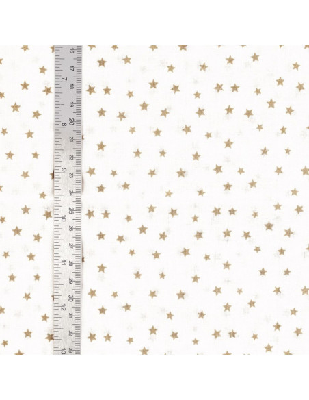 Tecido popeline de algodão fantasia - Estrela seixo