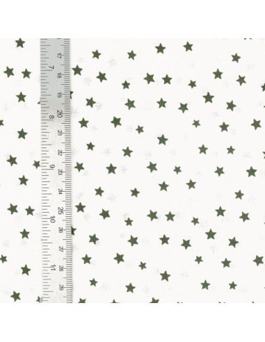 Tecido popeline de algodão fantasia - Estrela cáqui