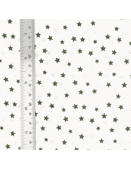 Tecido popeline de algodão fantasia - Estrela cáqui
