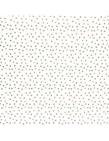 Tecido popeline de algodão fantasia - Estrela taupe