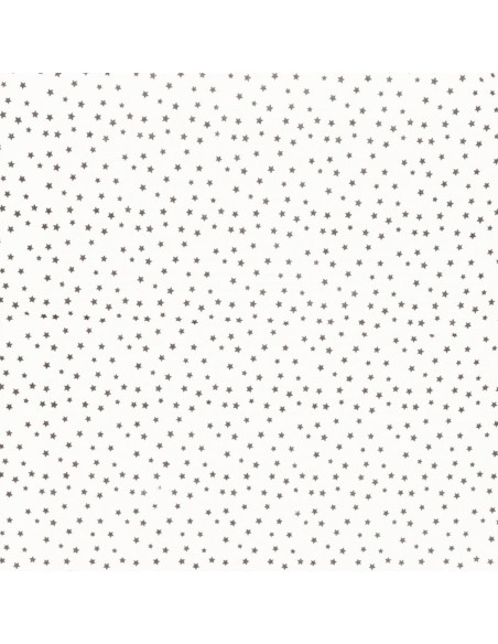 Tecido popeline de algodão fantasia - Estrela taupe