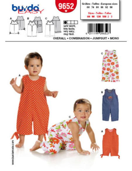 Molde de macacão - Burda 9652