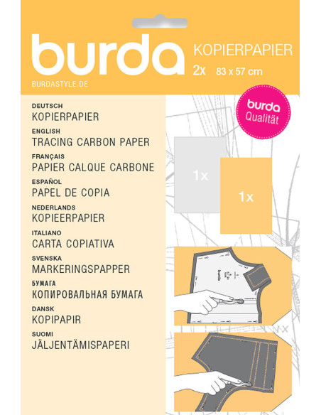 Papel vegetal carbono Burda - Amarelo e Branco