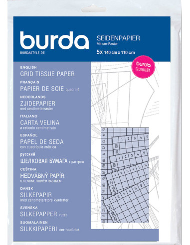 Papel de seda quadriculado Burda