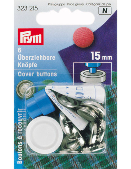 Caixa com 6 botões para cobrir com ferramenta de 15 mm