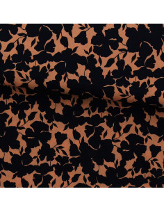 Tecido viscose fantasia - Oinette bege e preto