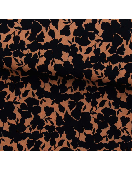 Tecido viscose fantasia - Oinette bege e preto