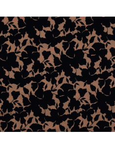 Tecido viscose fantasia - Oinette bege e preto 2