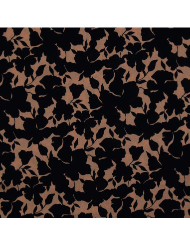 Tecido viscose fantasia - Oinette bege e preto