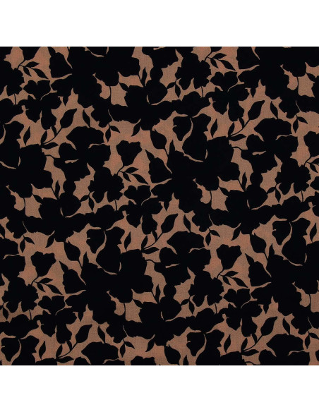 Tecido viscose fantasia - Oinette bege e preto