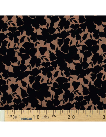 Tecido viscose fantasia - Oinette bege e preto