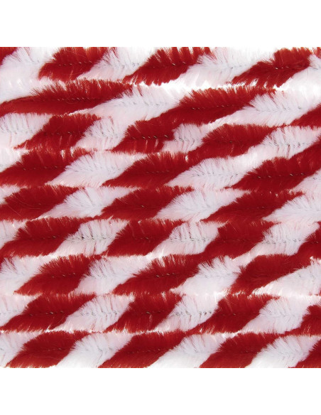 Fios chenille - Misto vermelho e branco