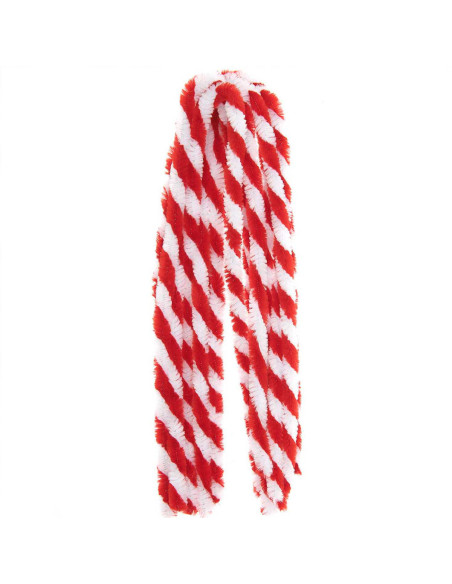Fios chenille - Misto vermelho e branco