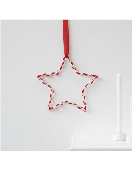 Fios chenille - Misto vermelho e branco