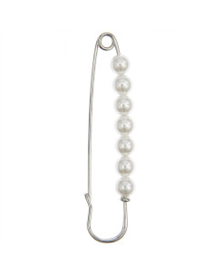 Alfinete de kilt 76 mm - Prata com pérolas 2