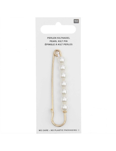 Alfinete de kilt 76 mm - Ouro com pérolas