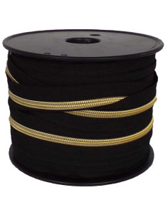 Fecho de nylon 5 mm lurex - Preto e dourado
