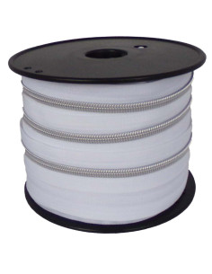 Fecho de nylon 5 mm lurex - Branco e prata