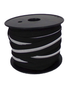 Fecho de nylon 5 mm lurex - Preto e prata