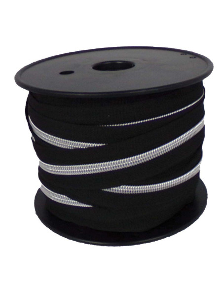 Fecho de nylon 5 mm lurex - Preto e prata