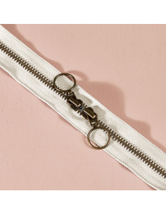 Fecho de correr duplo latão Off White 60 cm - Atelier Brunette