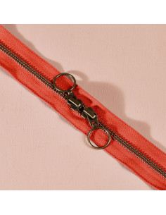 Fecho de correr duplo em latão Tangerine 60 cm - Atelier Brunette