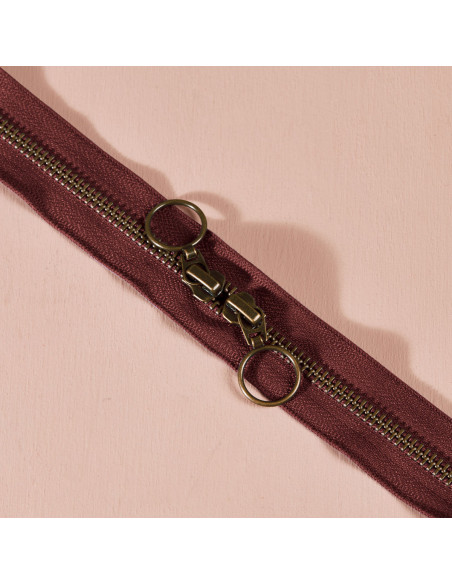 Fecho de correr duplo latão Rust 60 cm - Atelier Brunette