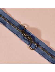 Fecho de correr duplo latão Cobalt 60 cm - Atelier Brunette