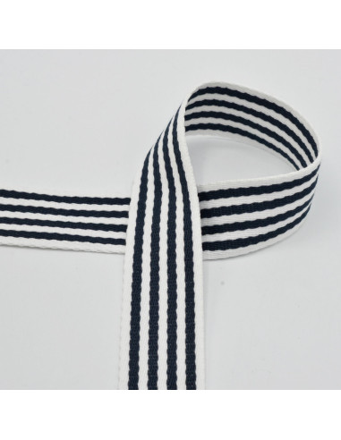 Alça listrada para bolsa - Azul marinho
