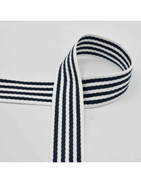 Alça listrada para bolsa - Azul marinho