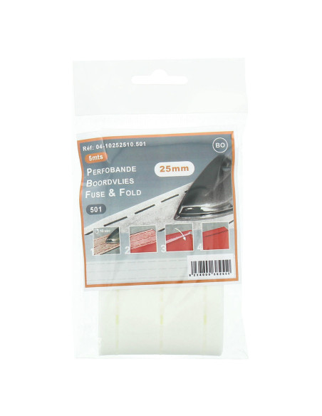 Entretela para borda rápida Perfobande 25 mm - Branco