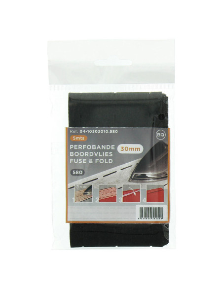 Entretela para borda rápida Perfobande 30 mm - Preto