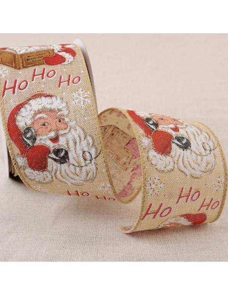 Fita papai noel - Bege