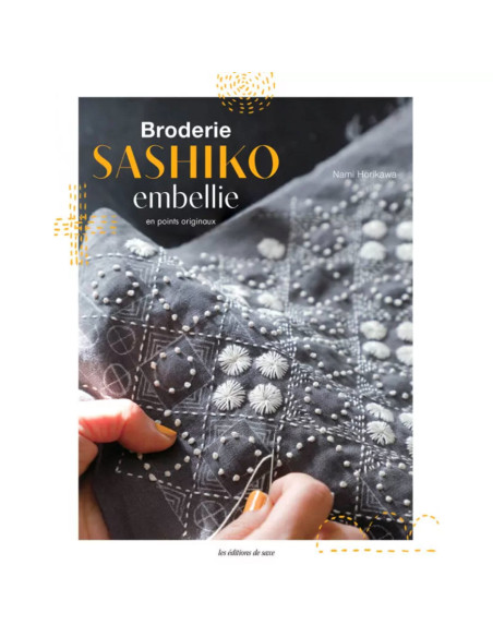 Livro bordado sashiko embelezado