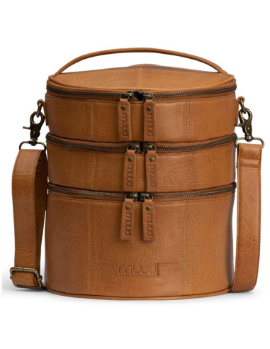 Saco de armazenamento em couro para tricô Muud Bturn - Whisky