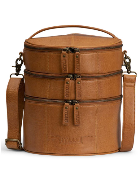 Saco de armazenamento em couro para tricô Muud Bturn - Whisky