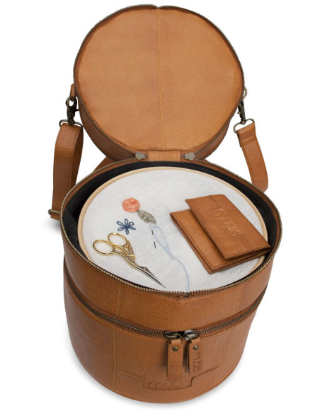 Saco de armazenamento em couro para tricô Muud Bturn - Whisky