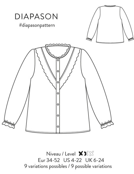 Molde de blusa Diapason - Atelier Scämmit