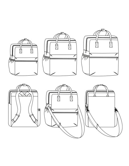 Padrão de mochila ou bolsa Eugène - Ikatee
